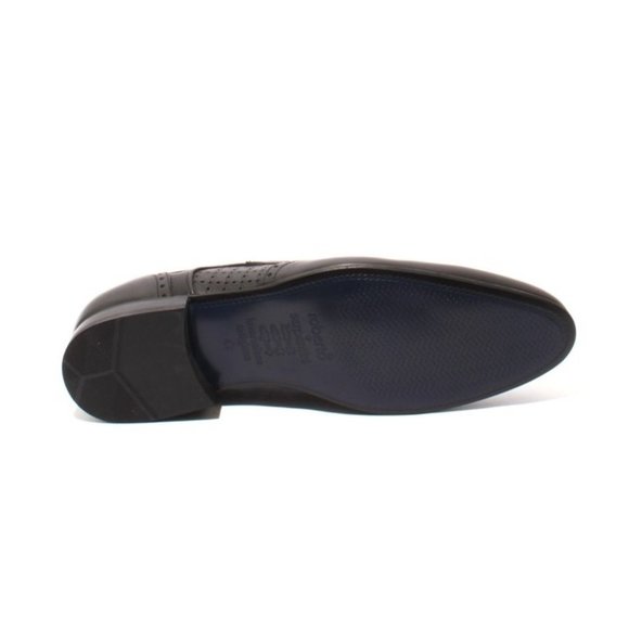 ROBERTO SERPENTINI 44926 Black Leather Slip On Oxfords Shoes main image 7